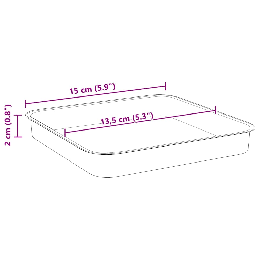 Vassoio Quadrato per Fiori 24 pcs Nero 15 x 15 x 2 cm Plastica | homemem39