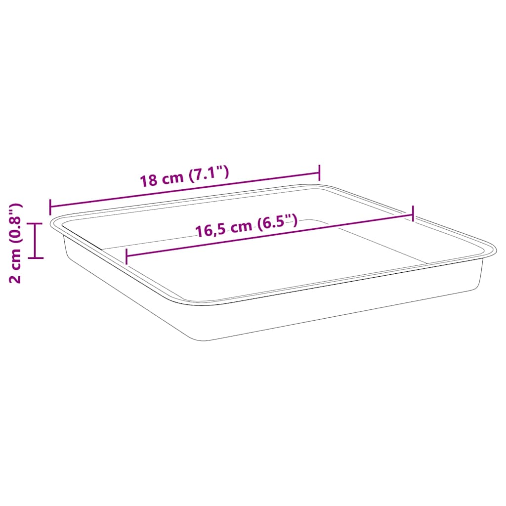 Vassoio Quadrato per Fiori 24 pcs Nero 18 x 18 x 2 cm Plastica | homemem39