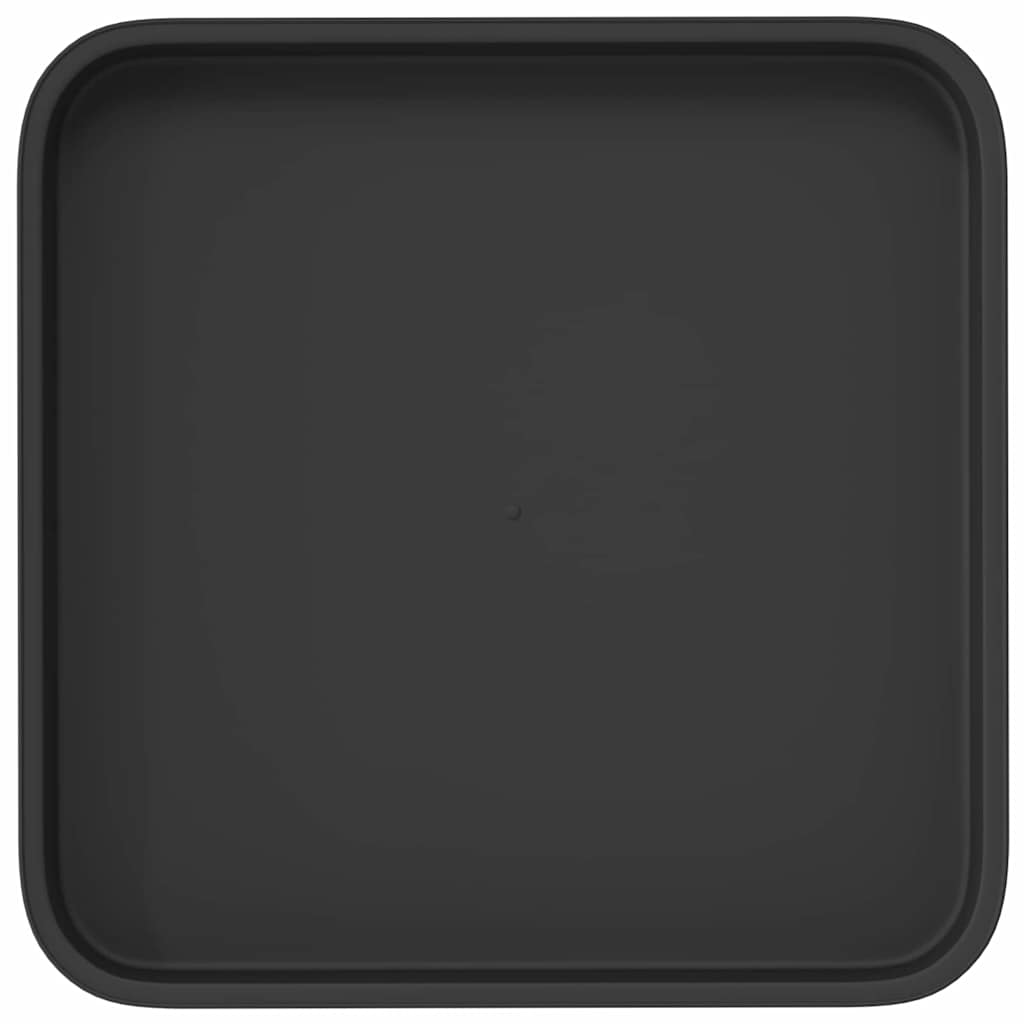 Vassoio Quadrato per Fiori 24 pcs Nero 21 x 21 x 2 cm Plastica | homemem39
