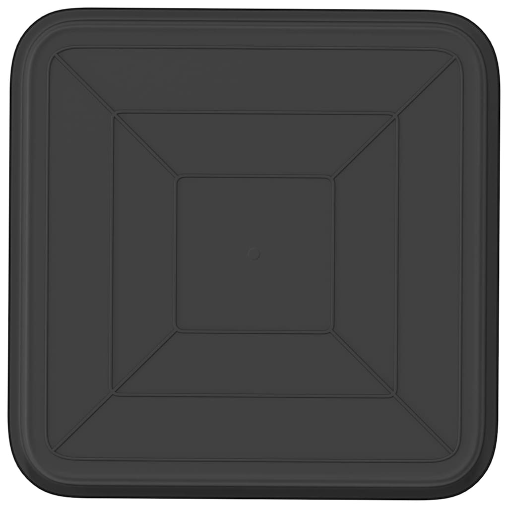 Vassoio Quadrato per Fiori 24 pcs Nero 32 x 32 x 2,5 cm | homemem39