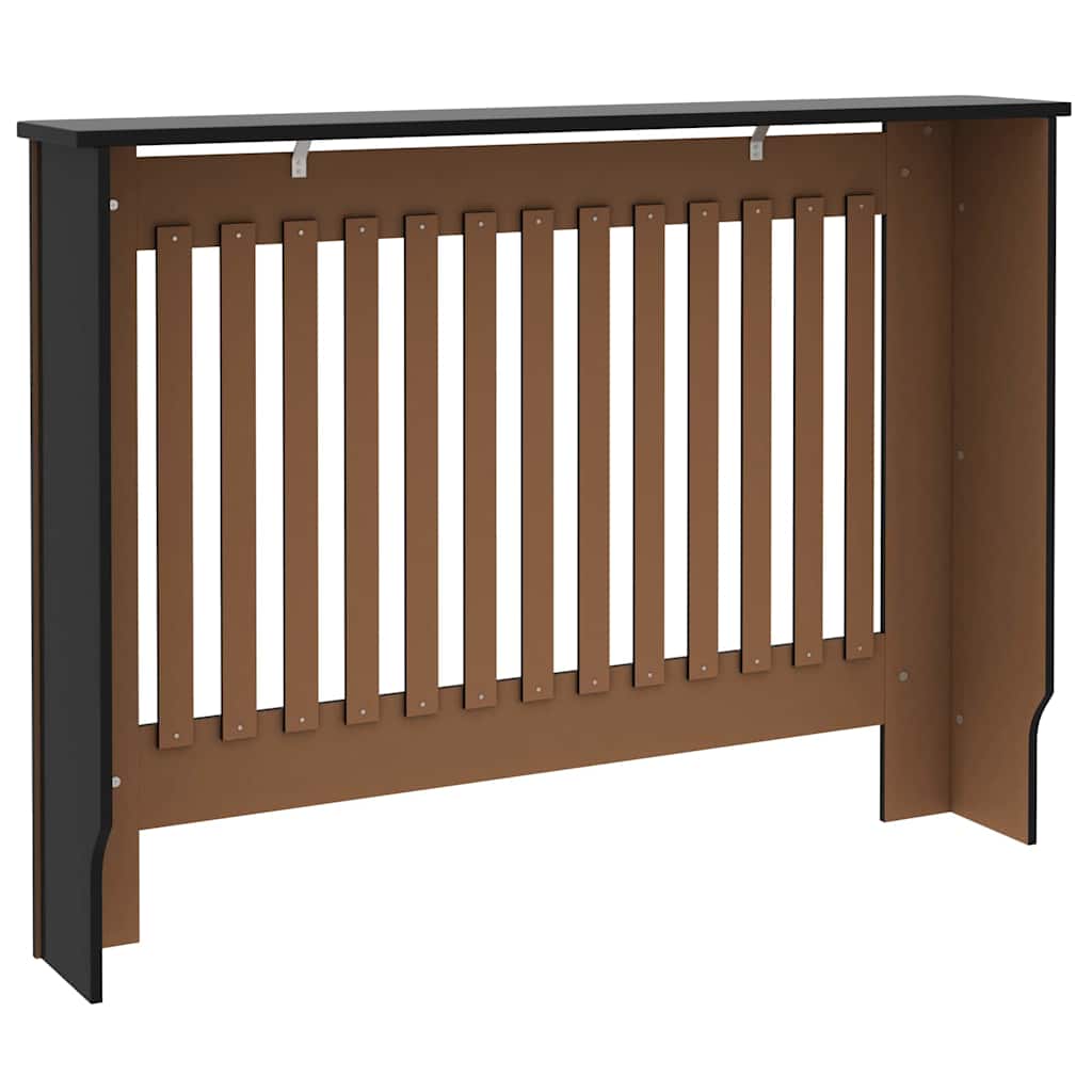 Copertura per radiatori 2 pcs Nero 112 x 19 x 81,5cm