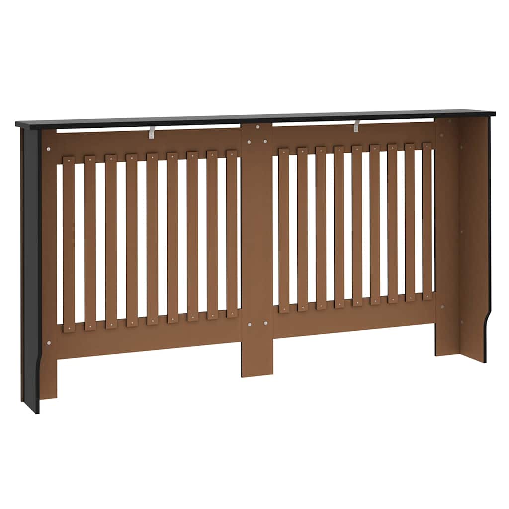 Copertura per radiatori 2 pcs Nero 152 x 19 x 81,5cm