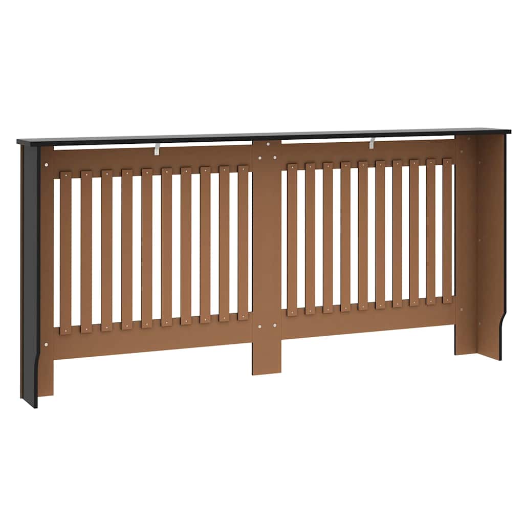 Copertura per radiatori 2 pcs Nero 172 x 19 x 81,5cm