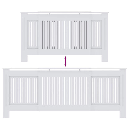 Copertura per radiatori 2 pcs Bianco 205 x 20,5 x 81,5cm