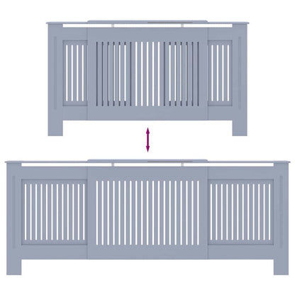 Copertura per radiatori 2 pcs Grigio 205 x 20,5 x 81,5cm
