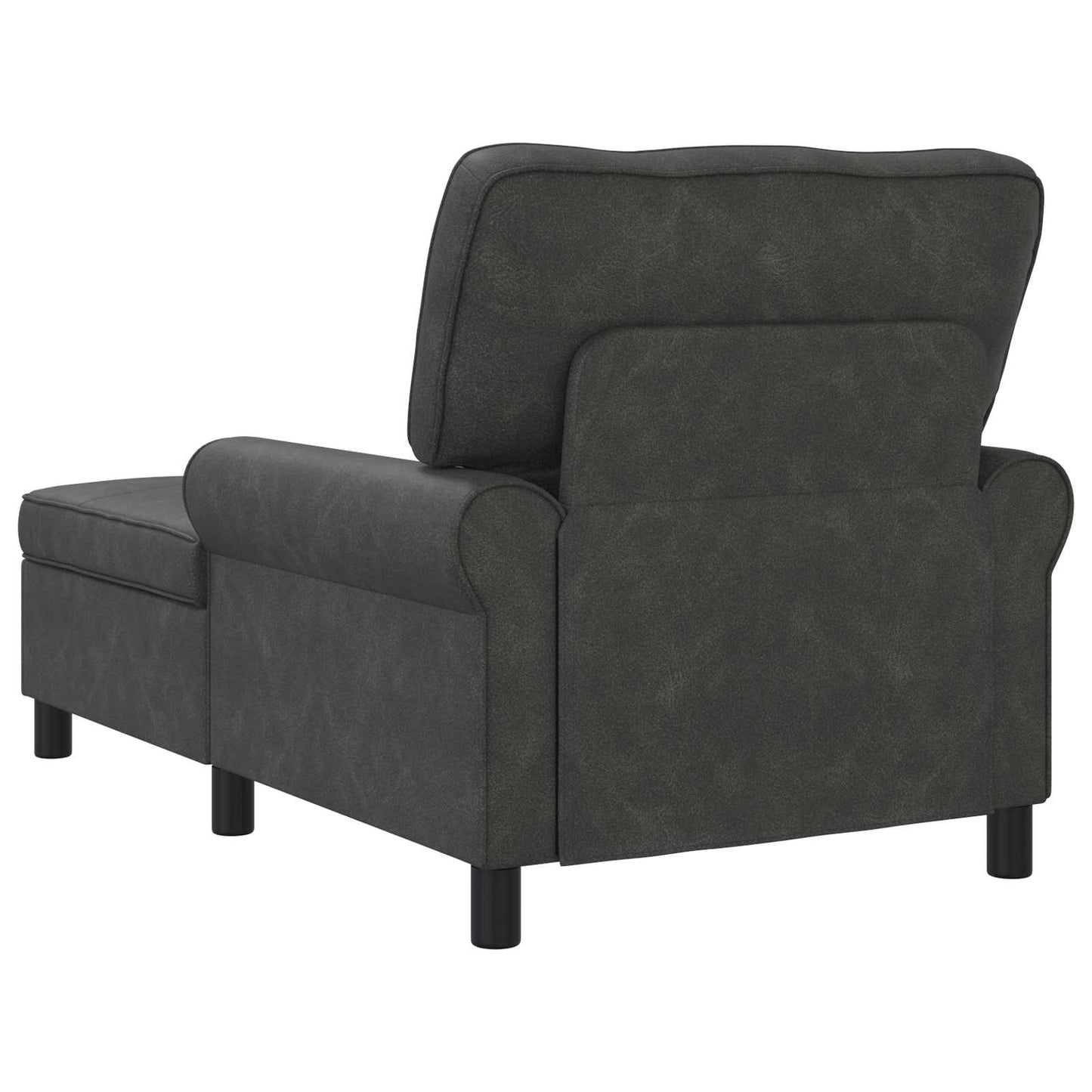 Chaise Lounge con cuscino Nero 91 x 157 x 91 cm PU Antico