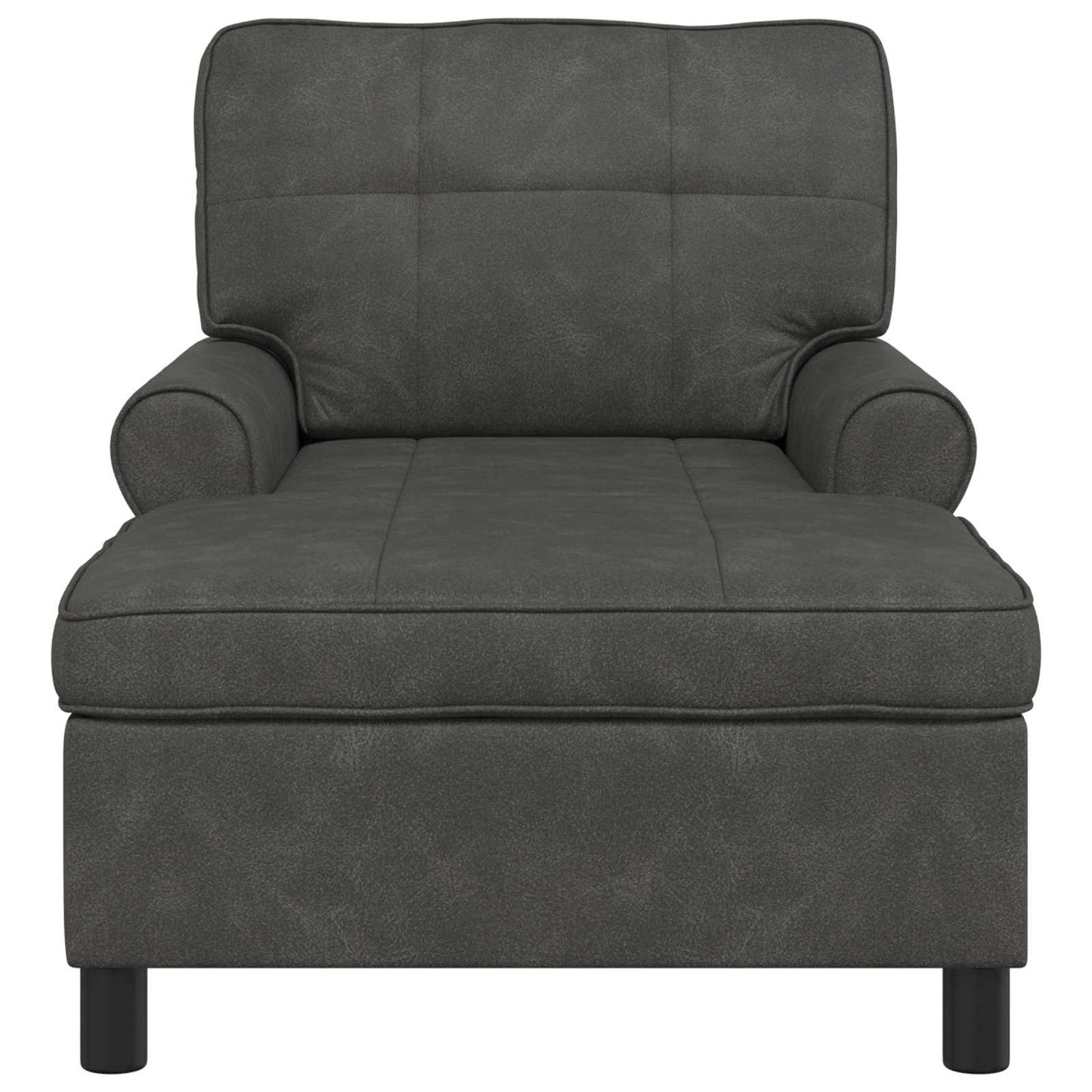 Chaise Lounge con cuscino Nero 91 x 157 x 91 cm PU Antico