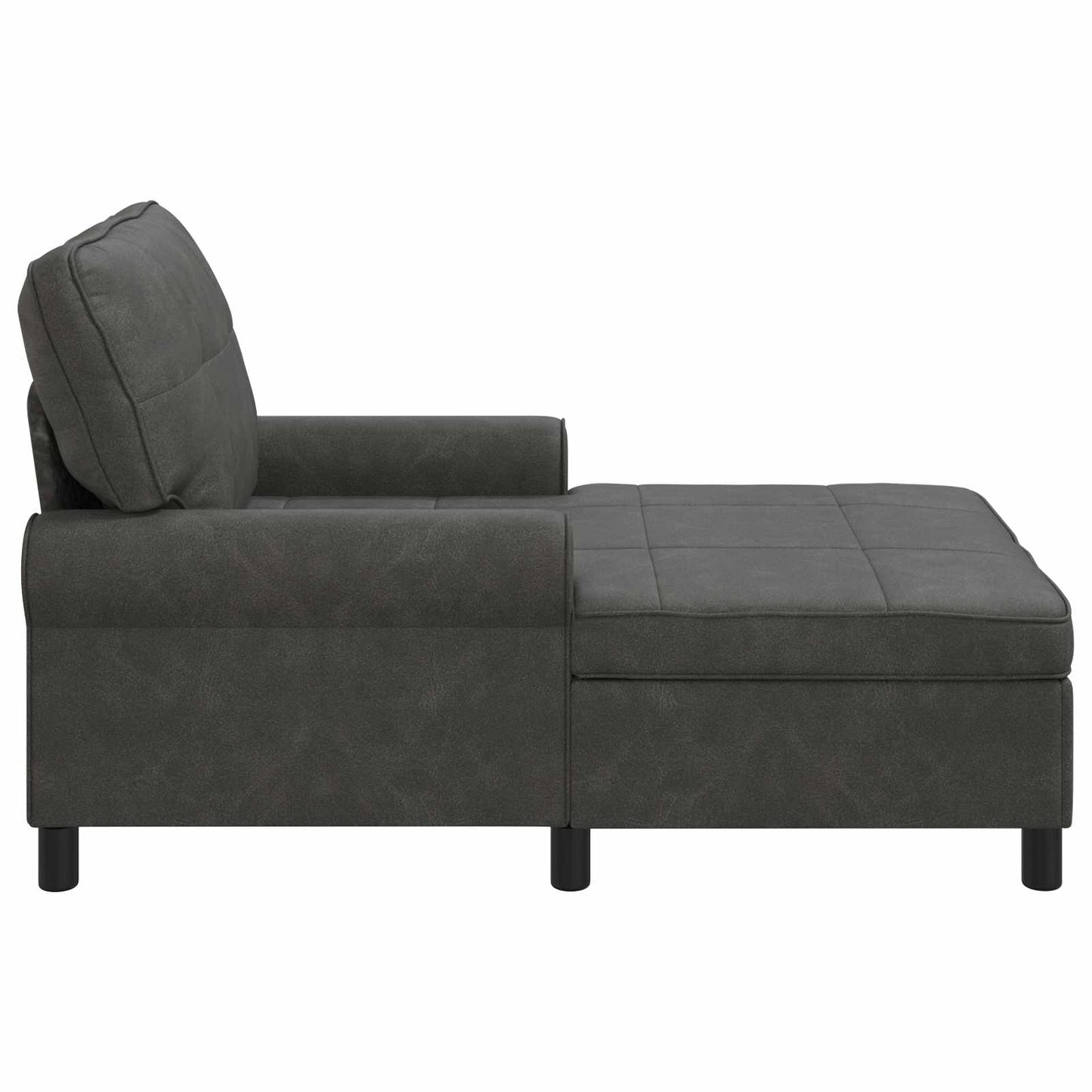 Chaise Lounge con cuscino Nero 91 x 157 x 91 cm PU Antico