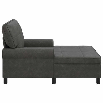Chaise Lounge con cuscino Nero 91 x 157 x 91 cm PU Antico