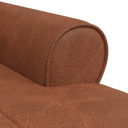 Chaise Lounge con cuscino Marrone 91 x 157 x 91 cm PU Antico