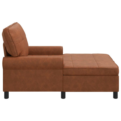 Chaise Lounge con cuscino Marrone 91 x 157 x 91 cm PU Antico