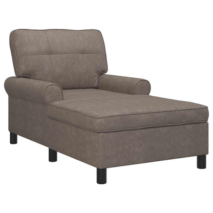 Chaise Lounge con cuscino Grigio 91 x 157 x 91 cm PU Antico
