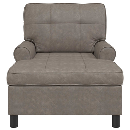 Chaise Lounge con cuscino Grigio 91 x 157 x 91 cm PU Antico