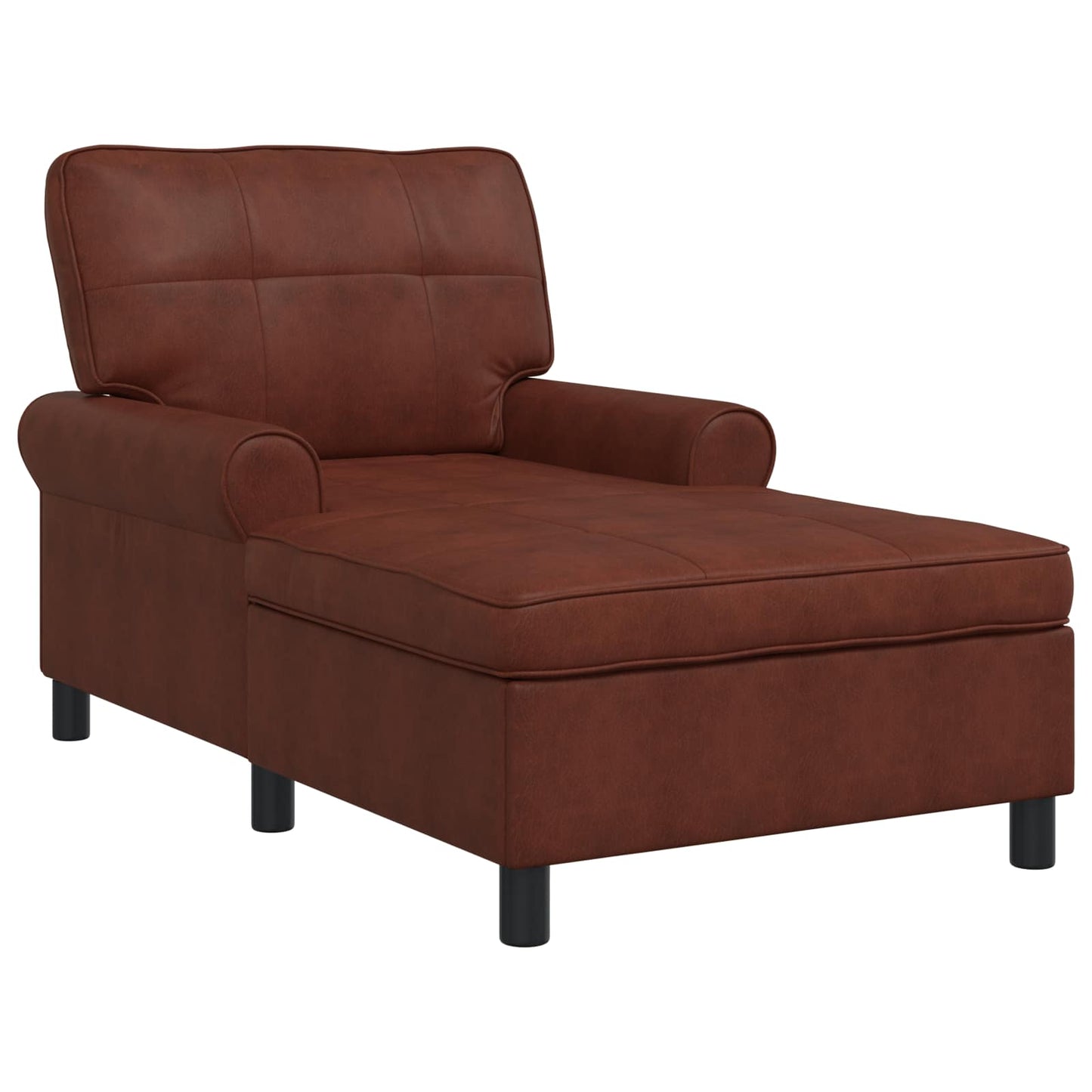 Chaise Lounge Marrone Lucido 91 x 157 x 91 cm Pelle Sintetica