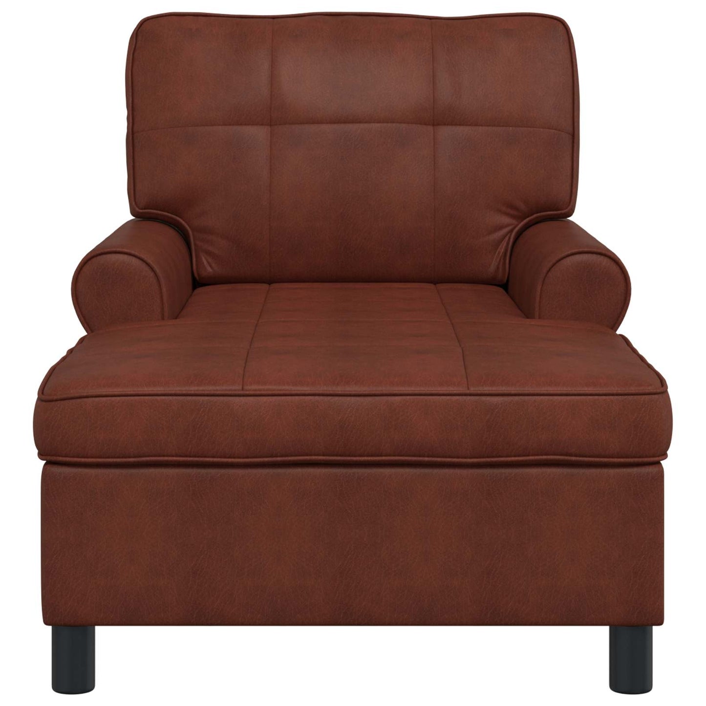 Chaise Lounge Marrone Lucido 91 x 157 x 91 cm PU Antico