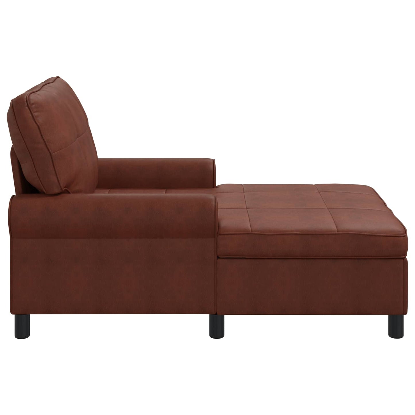 Chaise Lounge Marrone Lucido 91 x 157 x 91 cm Pelle Sintetica
