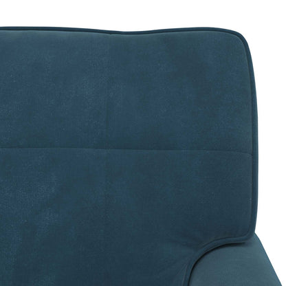Chaise Lounge con cuscino Blu 91 x 157 x 91 cm Velluto