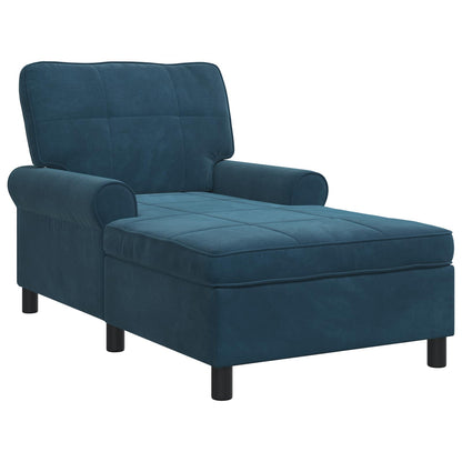Chaise Lounge con cuscino Blu 91 x 157 x 91 cm Velluto