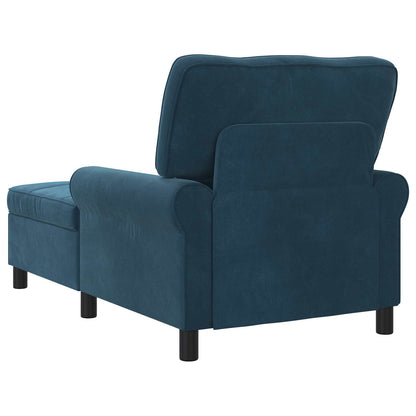 Chaise Lounge con cuscino Blu 91 x 157 x 91 cm Velluto