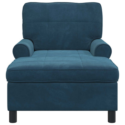 Chaise Lounge con cuscino Blu 91 x 157 x 91 cm Velluto