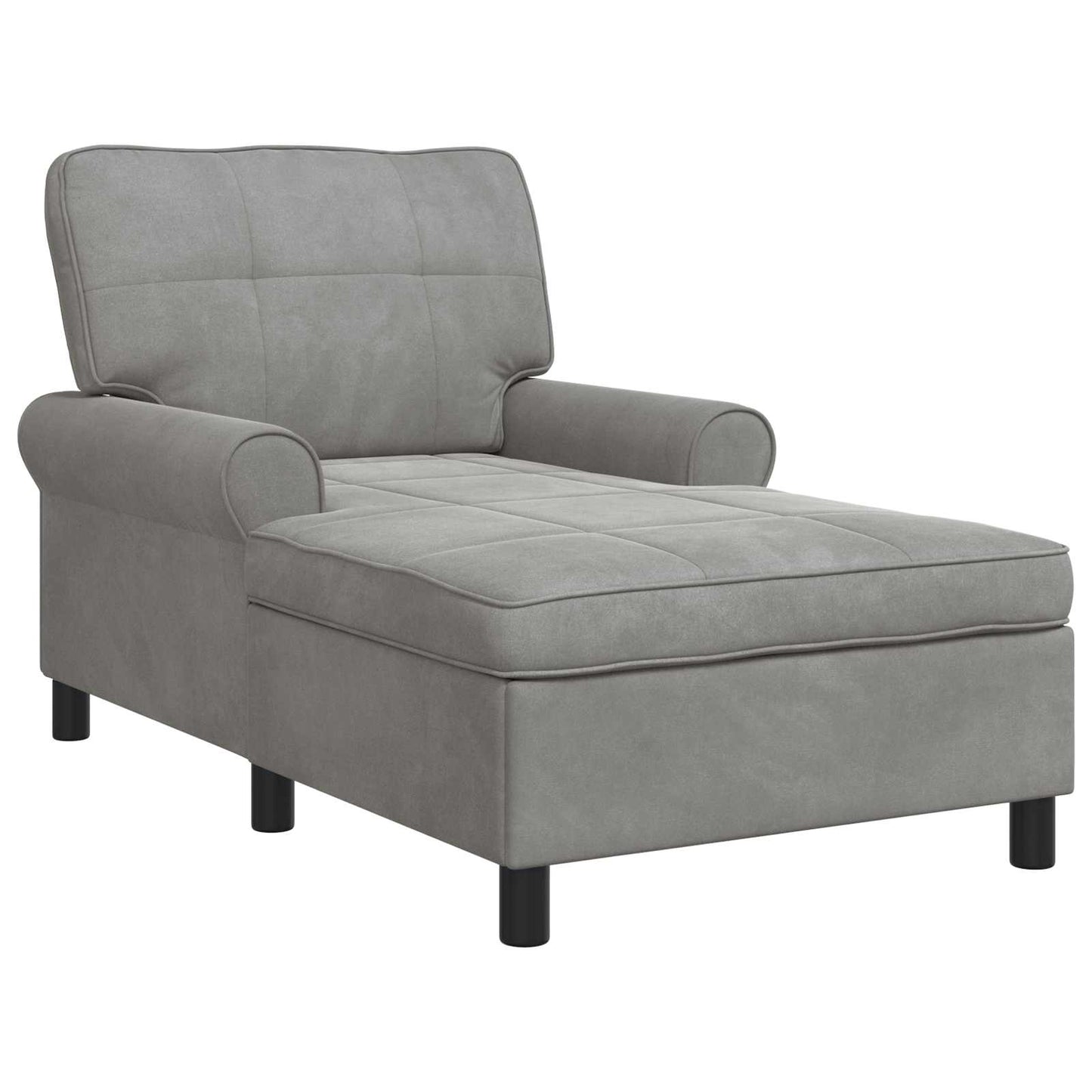 Chaise Lounge Grigio chiaro 91 x 157 x 91 cm Velluto