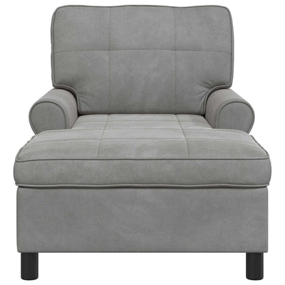 Chaise Lounge Grigio chiaro 91 x 157 x 91 cm Velluto