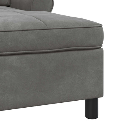 Chaise Lounge con cuscino Grigio scuro 91 x 157 x 91 cm Velluto