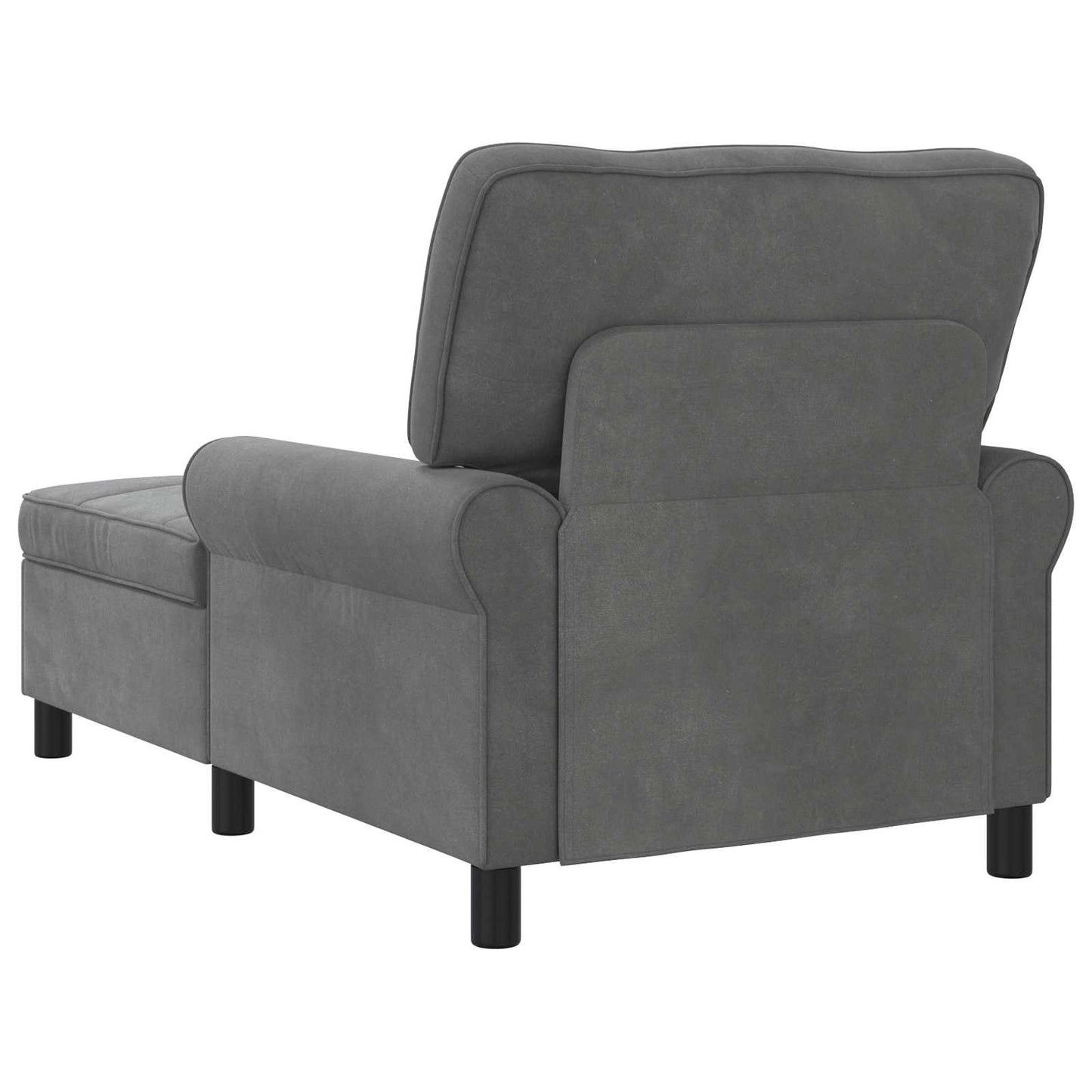 Chaise Lounge con cuscino Grigio scuro 91 x 157 x 91 cm Velluto