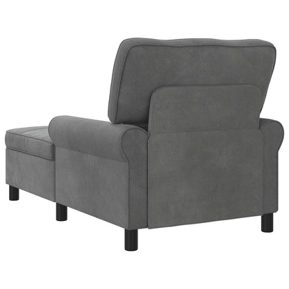 Chaise Lounge con cuscino Grigio scuro 91 x 157 x 91 cm Velluto