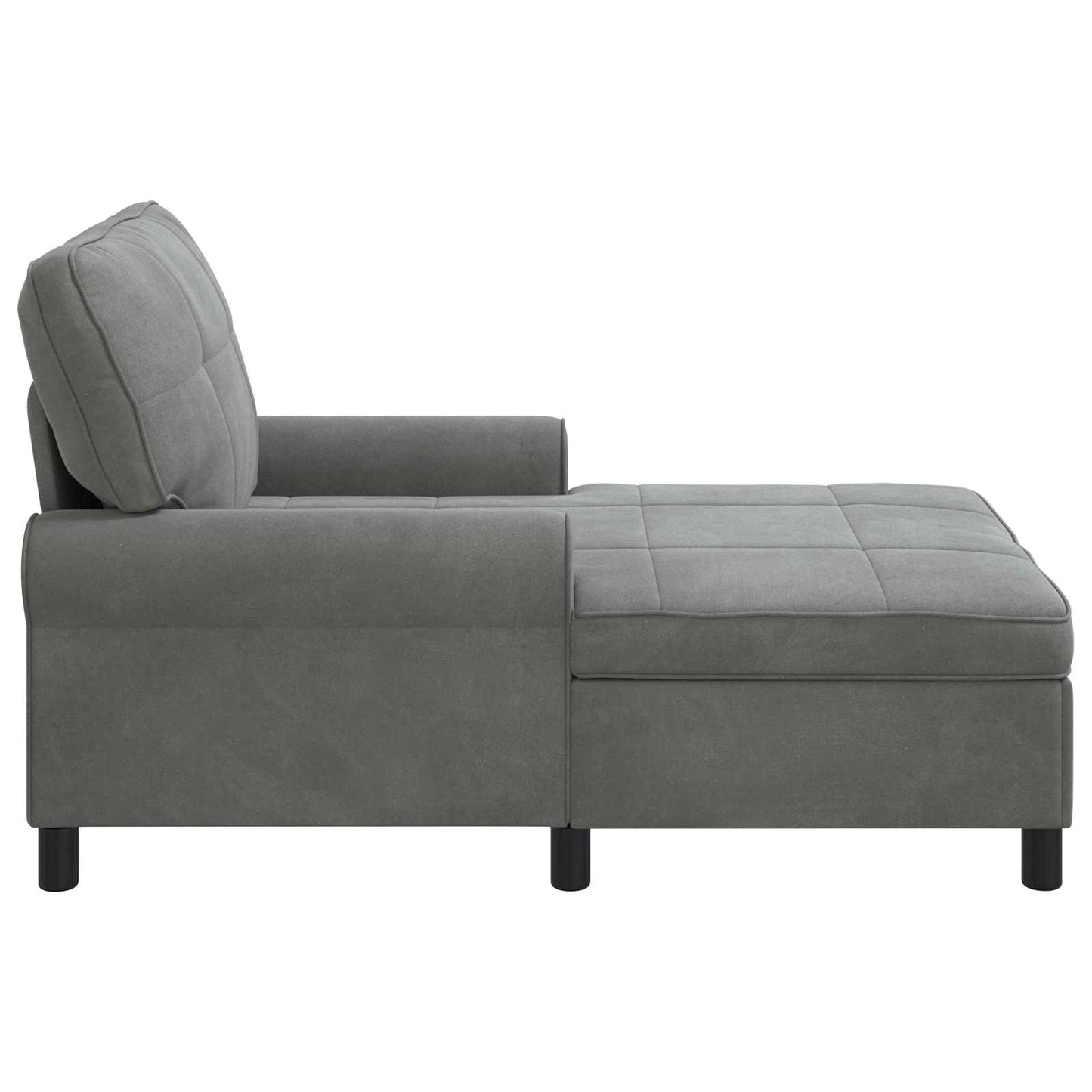 Chaise Lounge con cuscino Grigio scuro 91 x 157 x 91 cm Velluto