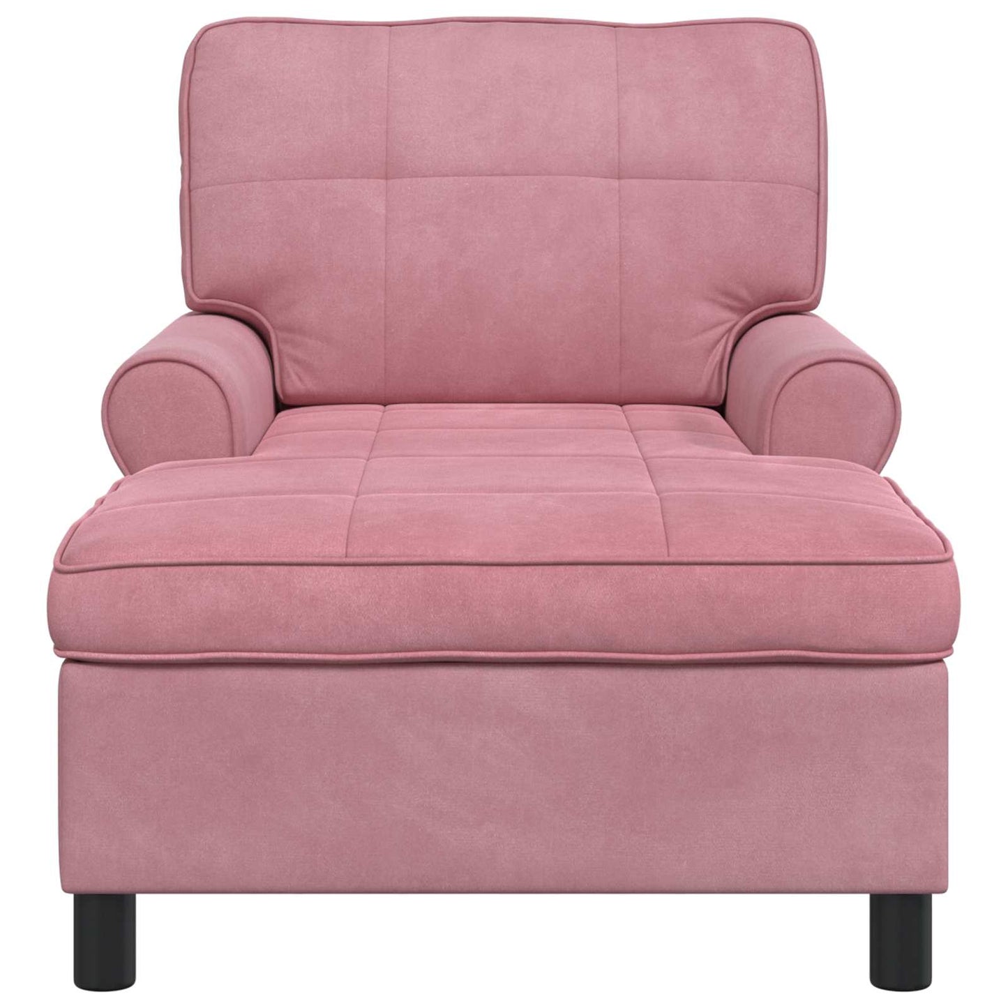 Chaise Lounge con cuscino Rosa 91 x 157 x 91 cm Velluto
