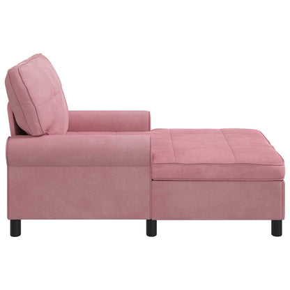 Chaise Lounge con cuscino Rosa 91 x 157 x 91 cm Velluto
