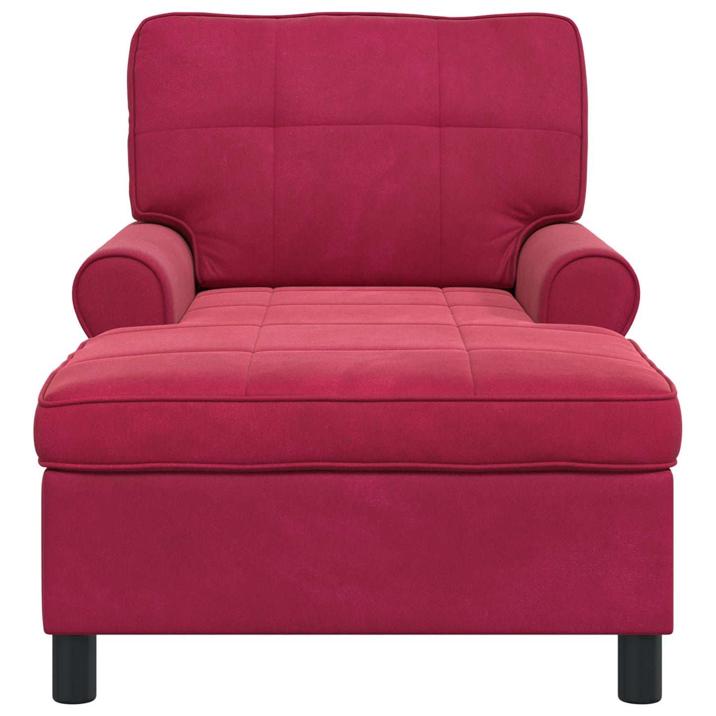 Chaise Lounge con cuscino Rosso Vino 91 x 157 x 91 cm Velluto