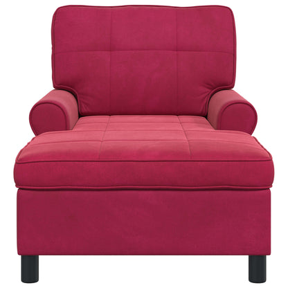 Chaise Lounge con cuscino Rosso Vino 91 x 157 x 91 cm Velluto