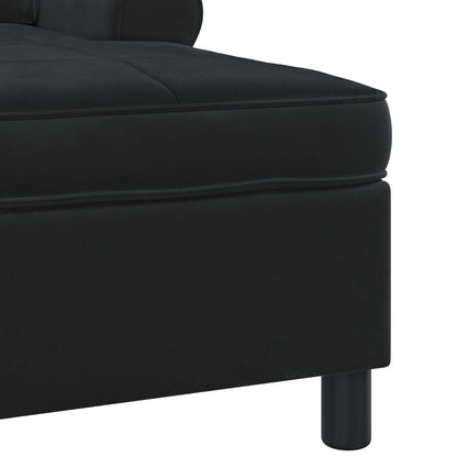 Chaise Lounge con cuscino Nero 91 x 157 x 91 cm Velluto