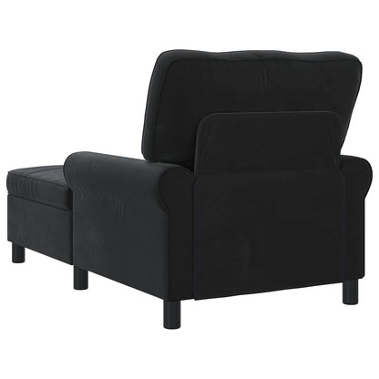 Chaise Lounge con cuscino Nero 91 x 157 x 91 cm Velluto