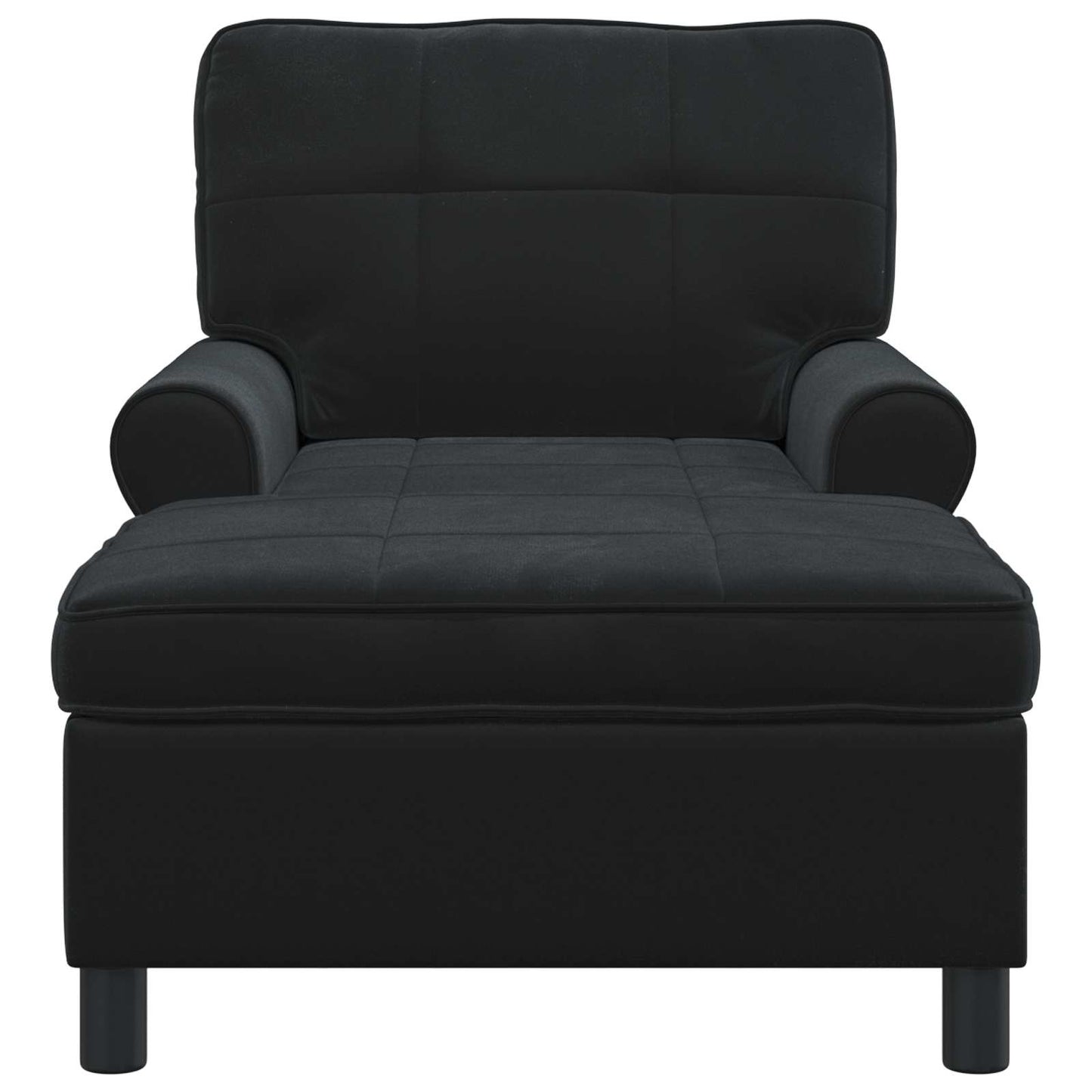 Chaise Lounge con cuscino Nero 91 x 157 x 91 cm Velluto