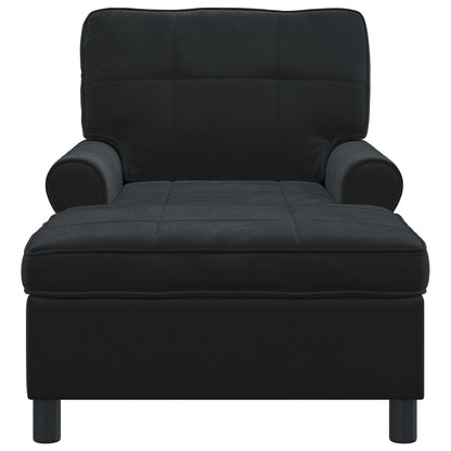 Chaise Lounge con cuscino Nero 91 x 157 x 91 cm Velluto