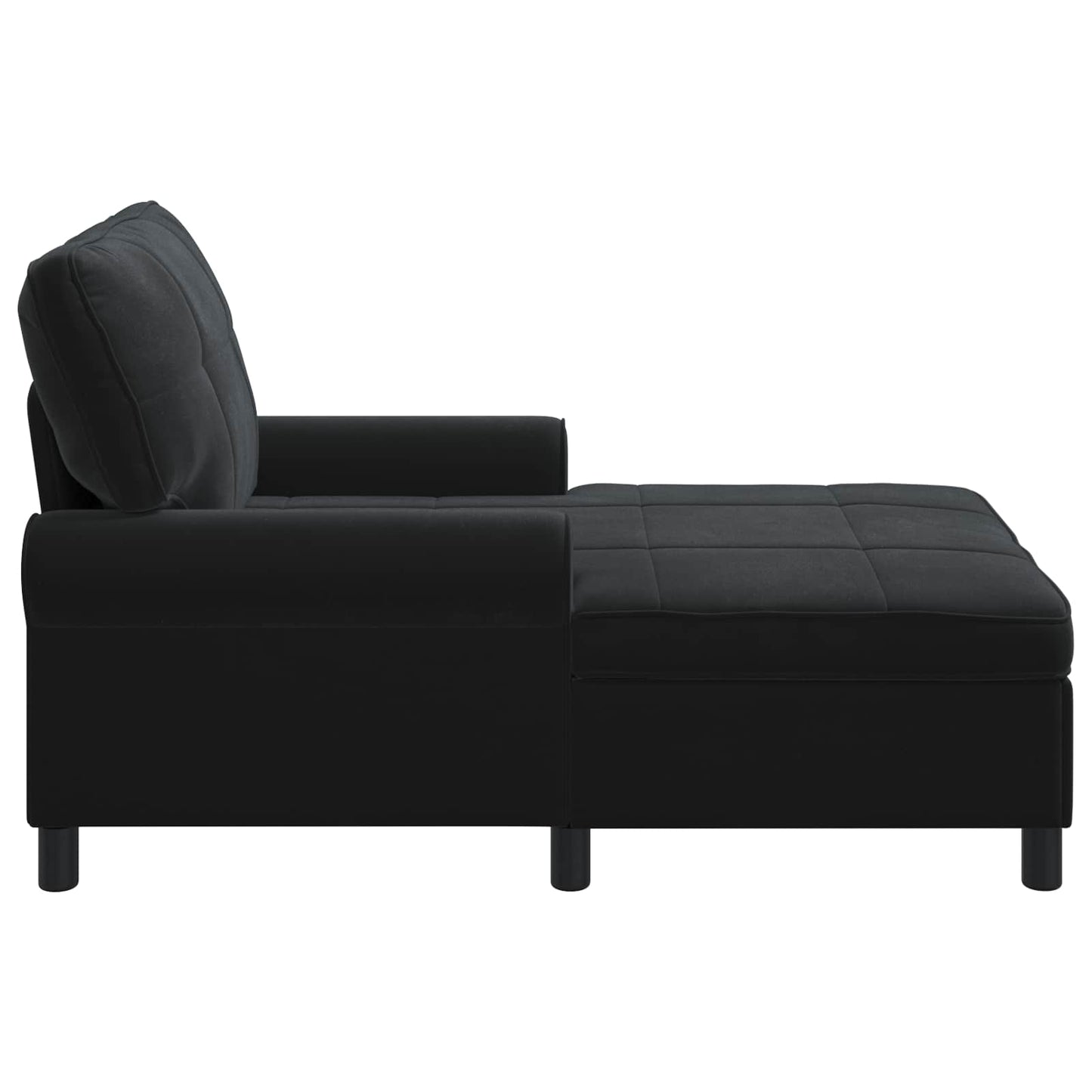 Chaise Lounge con cuscino Nero 91 x 157 x 91 cm Velluto