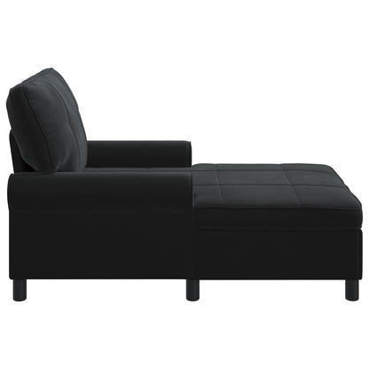 Chaise Lounge con cuscino Nero 91 x 157 x 91 cm Velluto