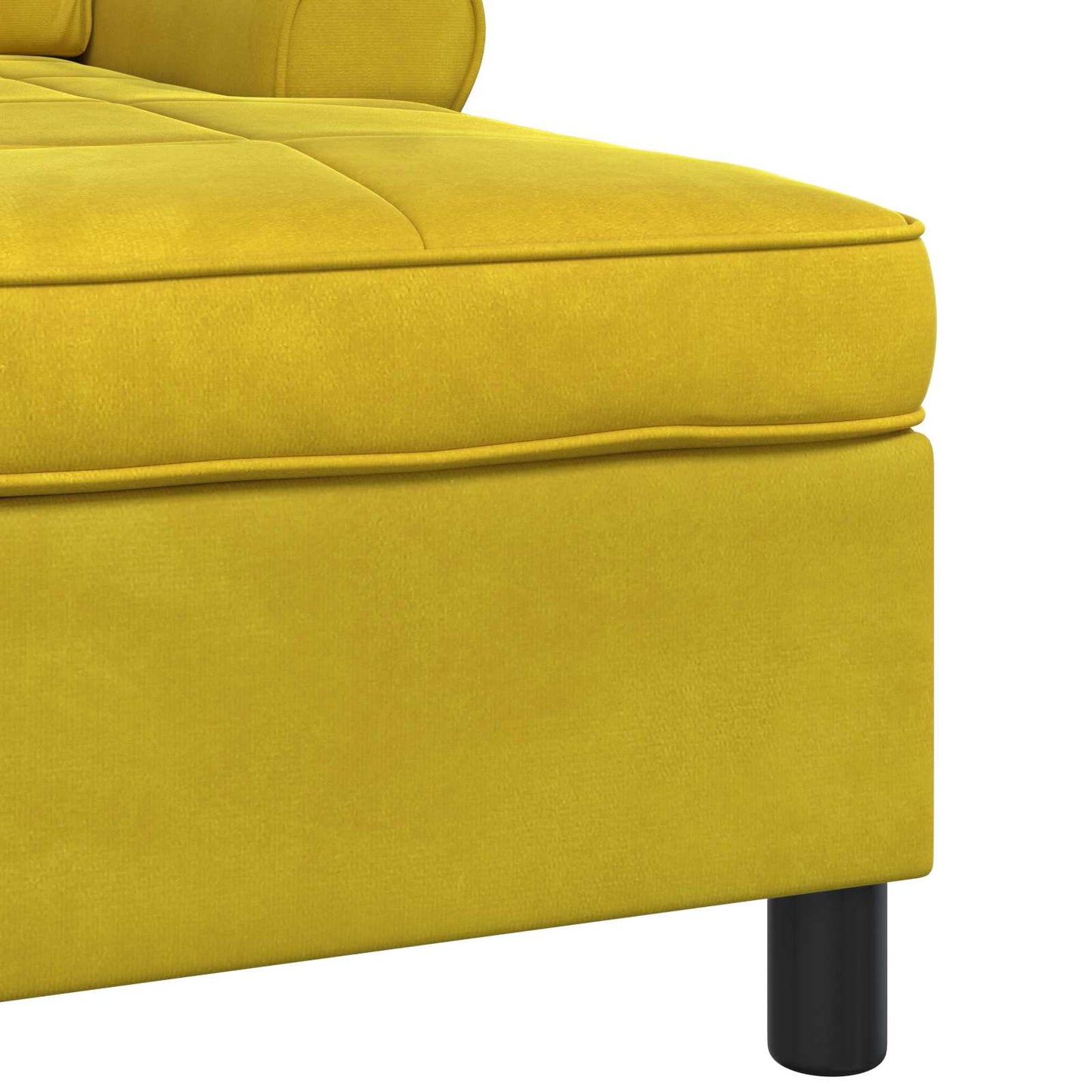 Chaise Lounge con cuscino Giallo 91 x 157 x 91 cm Velluto