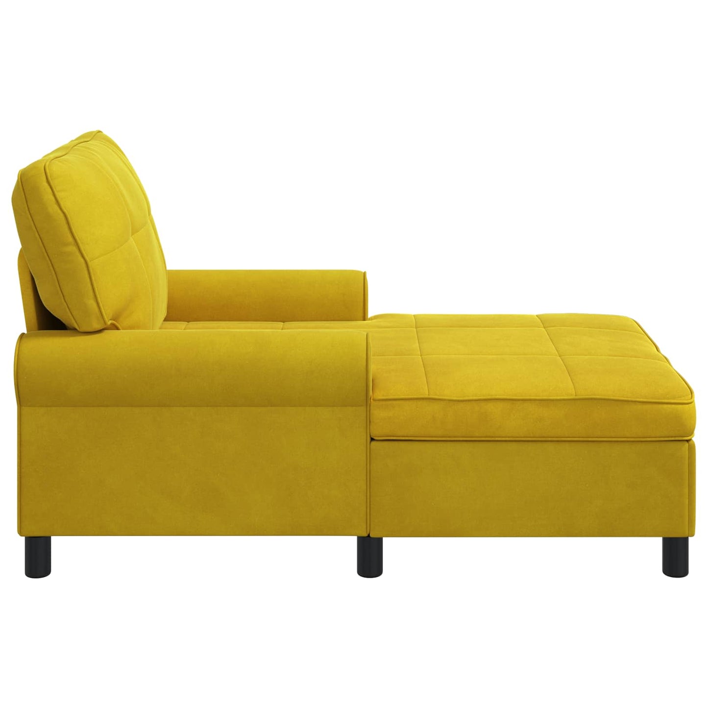 Chaise Lounge con cuscino Giallo 91 x 157 x 91 cm Velluto