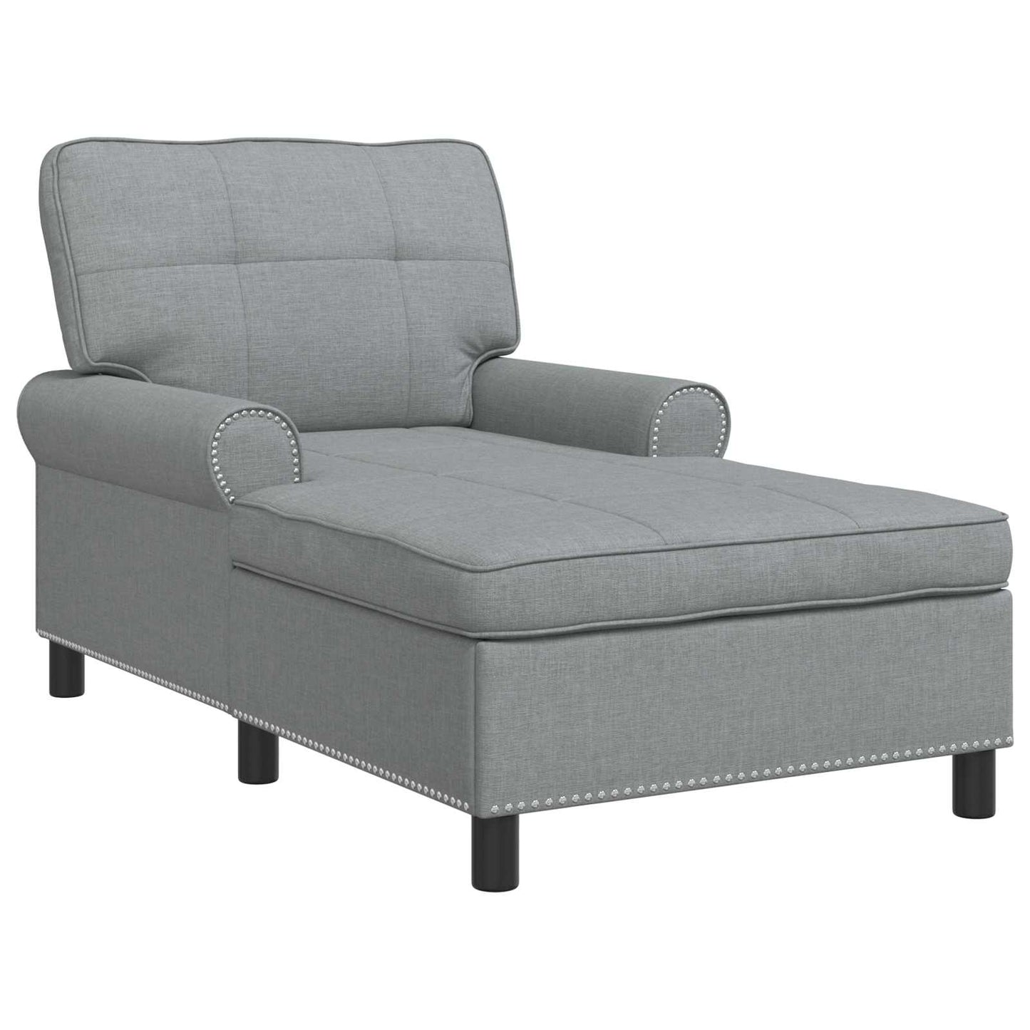 Chaise Lounge Grigio chiaro 91 x 157 x 91 cm Tessuto