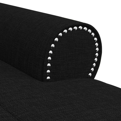 Chaise Lounge con cuscino Nero 91 x 157 x 91 cm Tessuto
