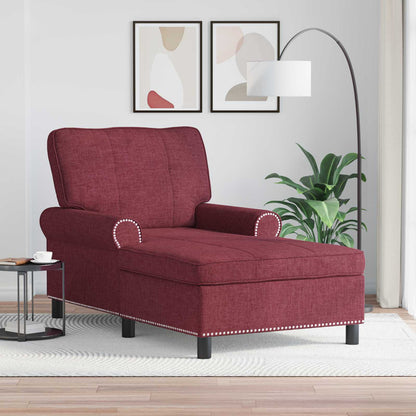 Chaise Lounge con cuscino Rosso Vino 91 x 157 x 91 cm Tessuto