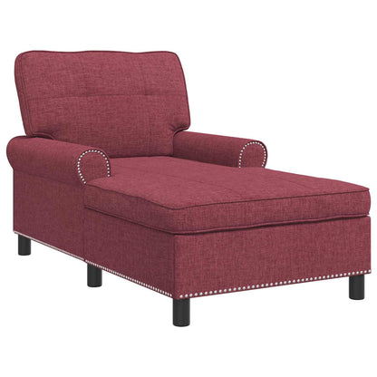 Chaise Lounge con cuscino Rosso Vino 91 x 157 x 91 cm Tessuto