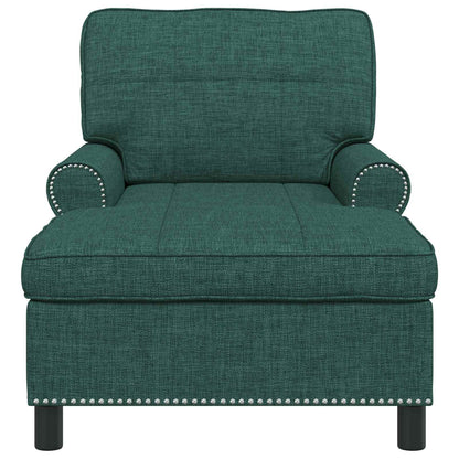 Chaise Lounge con cuscino Verde Scuro 91 x 157 x 91 cm Tessuto