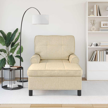 Chaise Lounge con cuscino Crema 91 x 157 x 91 cm Tessuto