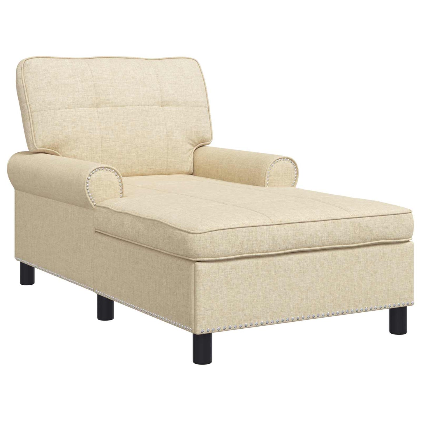 Chaise Lounge con cuscino Crema 91 x 157 x 91 cm Tessuto