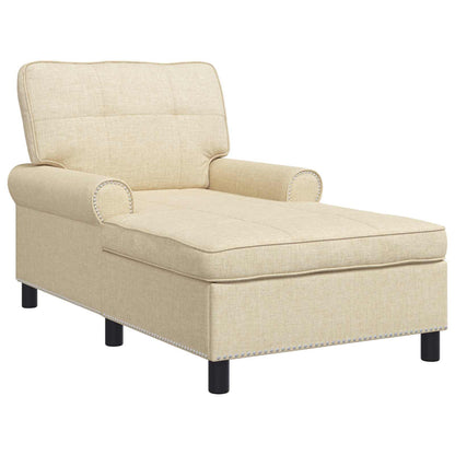 Chaise Lounge con cuscino Crema 91 x 157 x 91 cm Tessuto